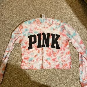 PINK tie dye crop top